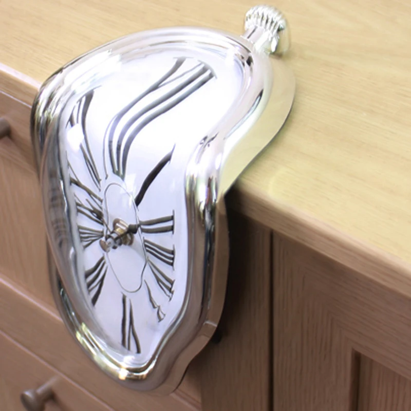 2022 New Novel Surreal Melting Distorted Wall Clocks Surrealist Salvador Dali Style Wall Watch Decoration Gift Home Garden
