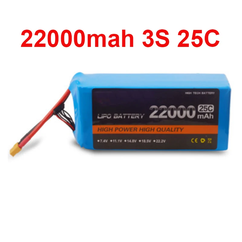 22000 mah drone battery FPV battery 11.1V 3S 25c air plane use power