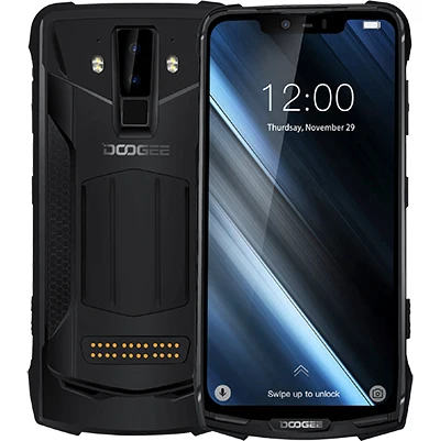 New DOOGEE S90 Waterproof Phone 6.18'' IP68/IP69K 5050mAh MT6671 Octa Core Android 8.1 6GB+128GB 16MP Shockproof Cellphone - Цвет: Черный