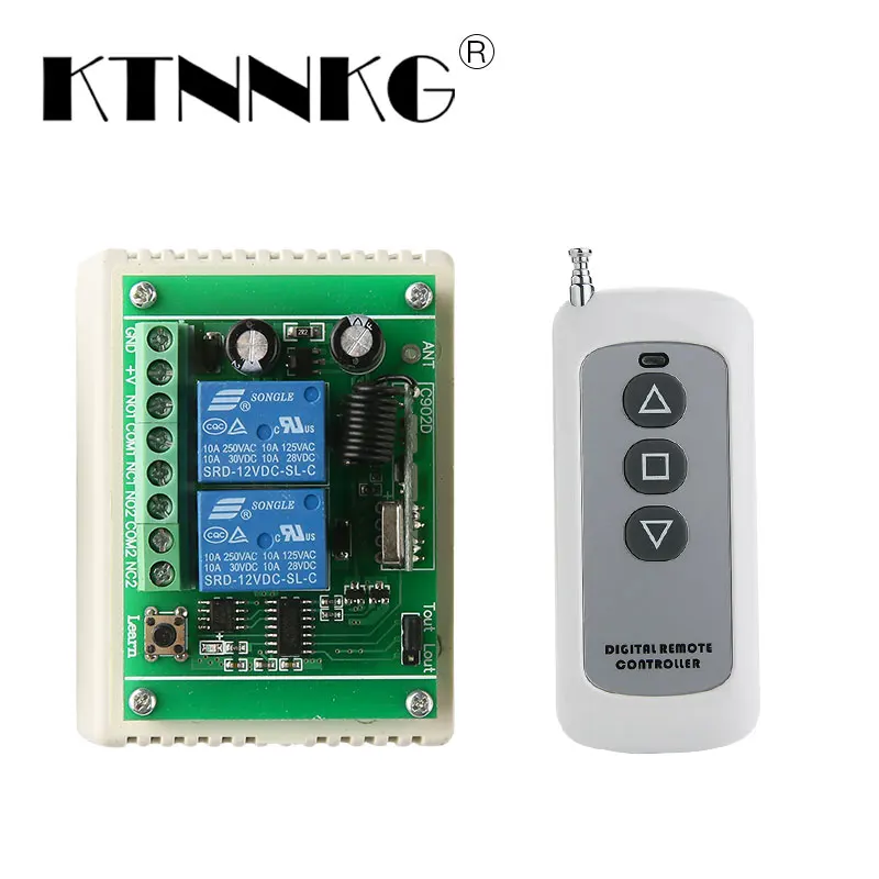

KTNNKG 433Mhz DC 12V Wireless Remote Switch 2 channel Relay smart house automation Module universal garage door receiver