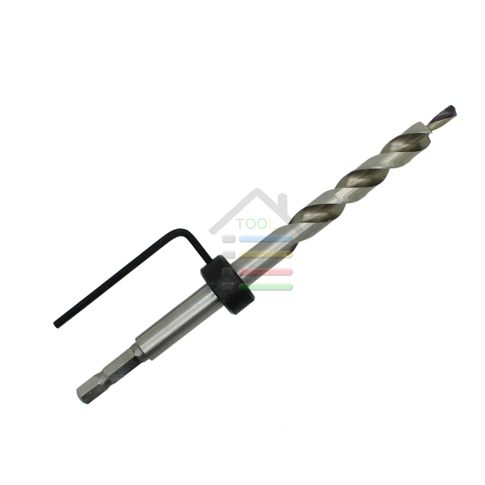 Hex Shank 3/8" inch (9.5mm) Step Drill Bit With Depth Stop Collar & Hex