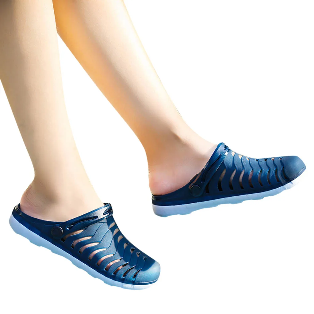 Удобные и дышащие мужские и женские летние туфли с отверстиями цветные пляжные повседневные прозрачные сандалии тапочки обувь для мужчин и женщин#614