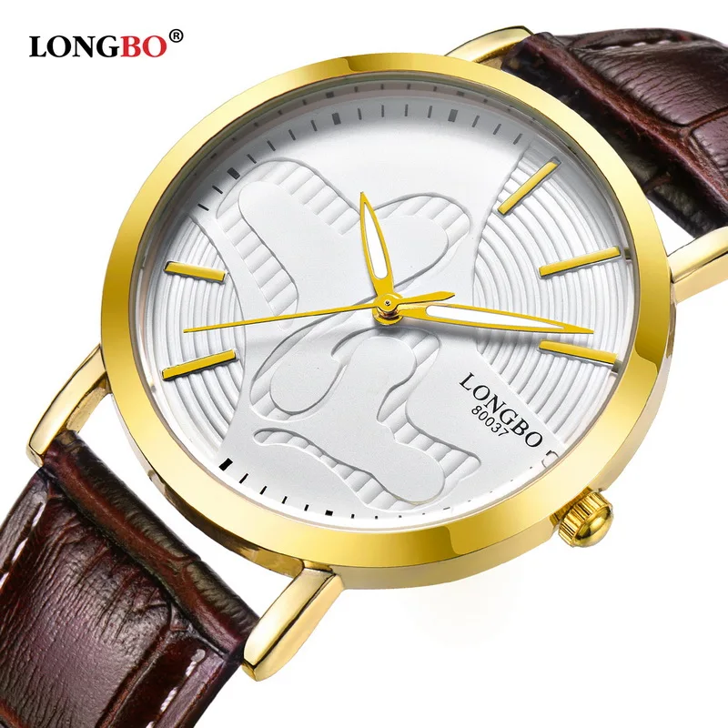 

2017 LONGBO Luxury Quartz Watch Casual Fashion Leather Watches Men Women Couple Watch Sports Analog Wristwatch 80037