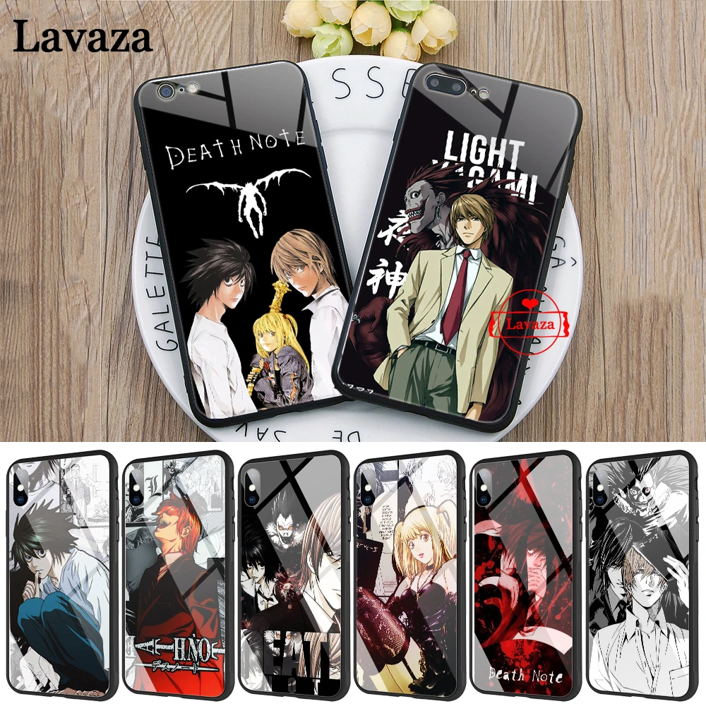 

Lavaza Anime Manga Death Note Design Glass Phone Case for Apple iPhone 11 Pro XR X XS Max 6 6S 7 8 Plus 5 5S SE