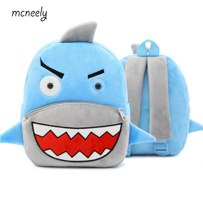 

2018 Kindergarten Kids Shark Backpacks Baby Girls Boys Cute Schoolbag Plush Backpack Children Cartoon Toys Gifts School Bags