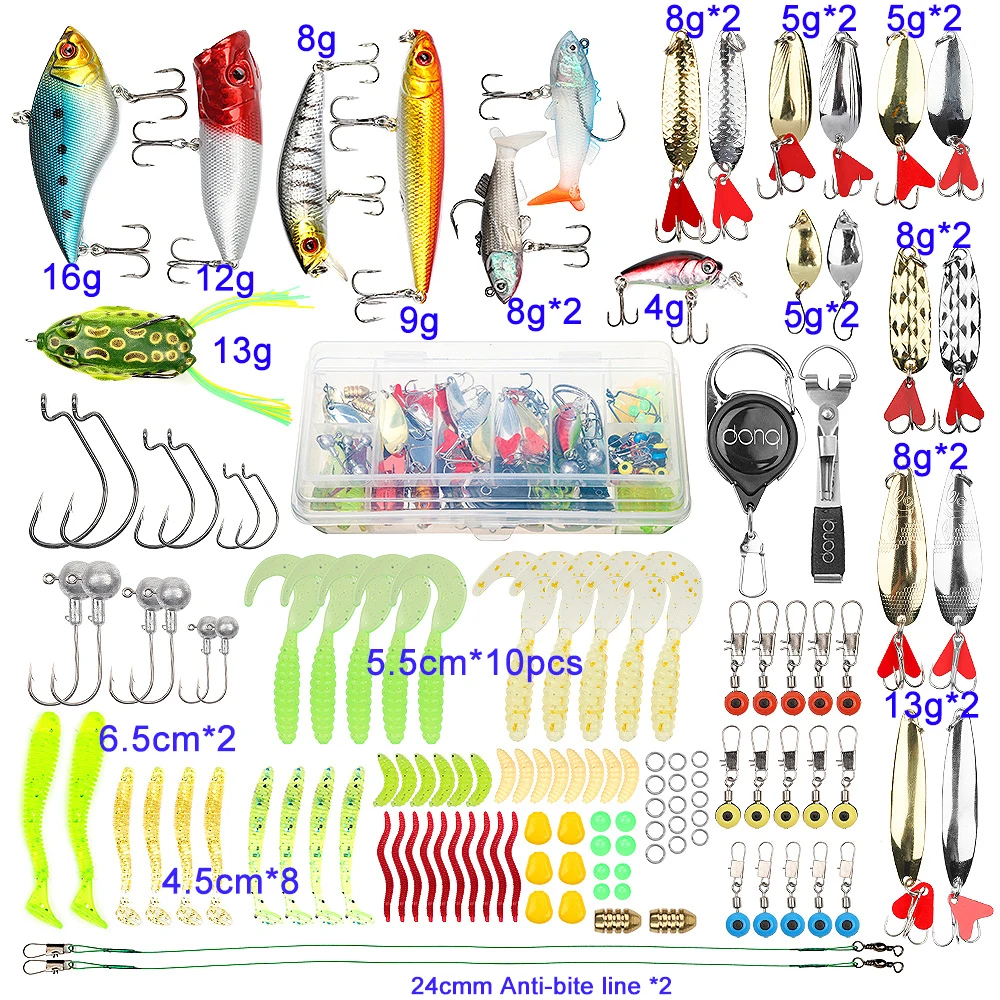 DONQL набор рыболовной приманки смешанный гольян жесткая наживка, Металлическая Ложка Приманка Мягкая приманка набор воблер искусственные рыболовные аксессуары