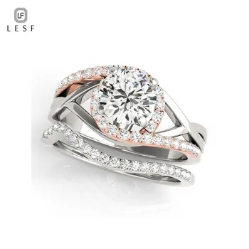

LESF Wedding Jewelry 925 Silver Rings For Women Silver Ring Round White Zircon Wedding Rings Party Jewelry