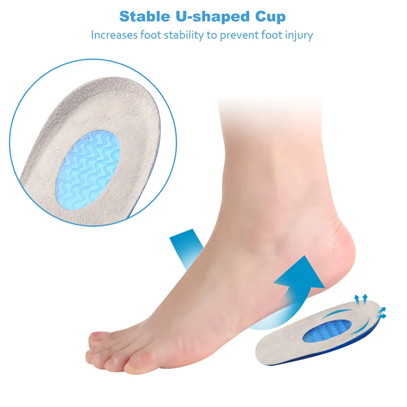 SEBS Heel Spur Pad Half Insoles for Foot Plantar Fasciitis Achilles Tendonitis Care Pain Relief Insole Inserts Pads