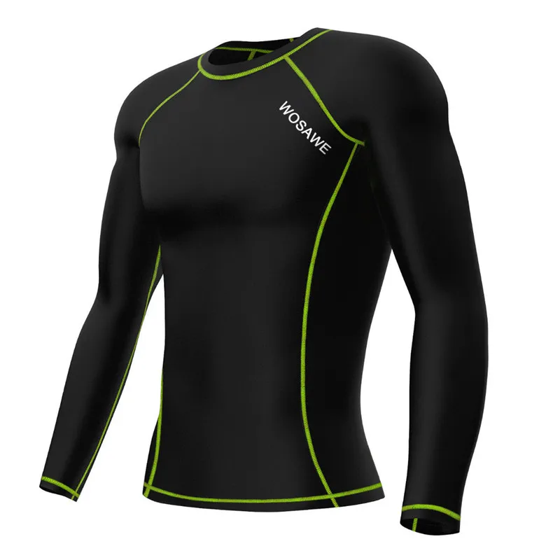 

WOSAWE Long sleeves Men Tops fitness wear compression t shirt quick dry training sport tights exercise jersey gym clothing
