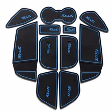 11 PCS Car Interior Porta Copo Pad Ranhura almofada decoração Automotive parte De Borracha Não-Slip Mats Apto para Ford foco