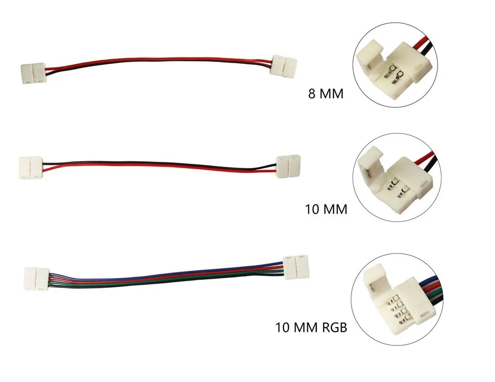 1 шт. 2Pin 4pin 5pin 8 мм/10 мм/12 мм RGBW RGB один Цвет пайки печатной платы проводное соединение для 3528 5050 Светодиодные ленты светильник