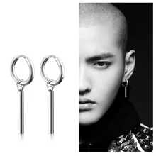 Модные панк Для мужчин уха Нержавеющая сталь серьги стержня для мальчика Для мужчин длинная полоса серьги с витым элементом Для мужчин Jewelry Для мужчин подарок