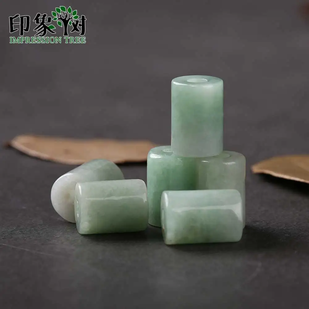 Природные Jadeite гладкие цилиндрические бусины 1 шт. 13x9 мм драгоценный камень Jadeit
