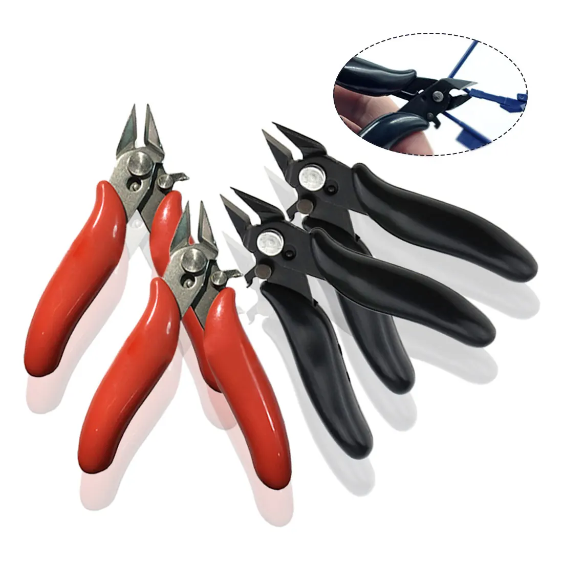 

3.5 Inch Micro Diagonal Cutting Pliers Wires Insulating Rubber Handle Model Pliers With Lock Nipper Hand Tools