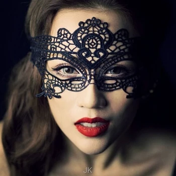 

300 pcs Masquerade Halloween Exquisite Lace Half Face Mask For Lady Black White Option Fashion Sexy