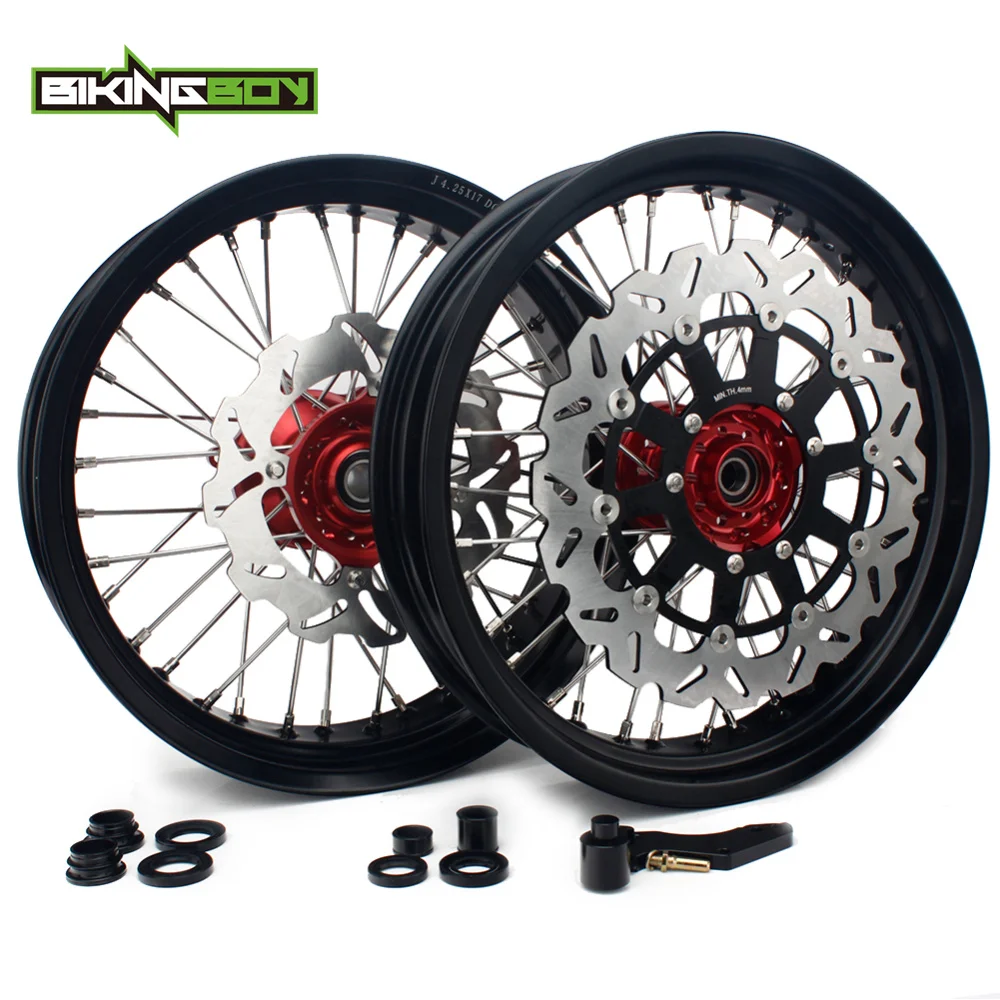 

BIKINGBOY 17" Wheels Rims Hubs Discs Bracket Sprocket Set For Honda CRF250R 2014 CRF450R 2013-2014 CRF 250 X 14-17 CRF450X 13-15