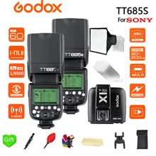 2x Godox TT685 TT685S 2.4G 1/8000s HSS TTL Camera Flash + X1T-S + 15*17 cm softbox for Sony DSLR Cameras A77II A7RII A7R A58 A97