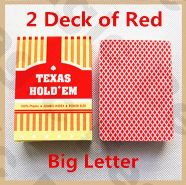 Texas Big Character Edition пластиковая игра в покер - Цвет: 2 red bigletter