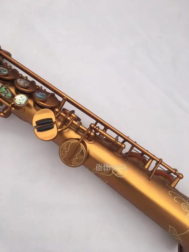 Профессиональный B(B) сопрано саксофон Высокое качество музыкальный инструмент латунь позолоченный саксофон кнопка