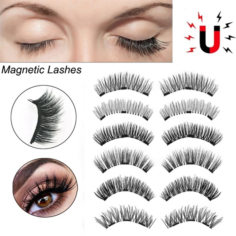 

4pcs/set Magnetic Eyelashes Natural Long False Eyelashes 3 Magnet Magnetic Eye Lashes Extension Eyelash Applicator