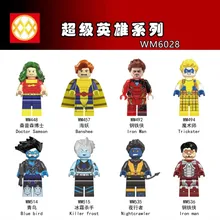 80 шт. WM6028 Super Heroes доктор Самсон Banshee Железный человек Трикстер синяя птица ползун строительные блоки Детский подарок игрушки