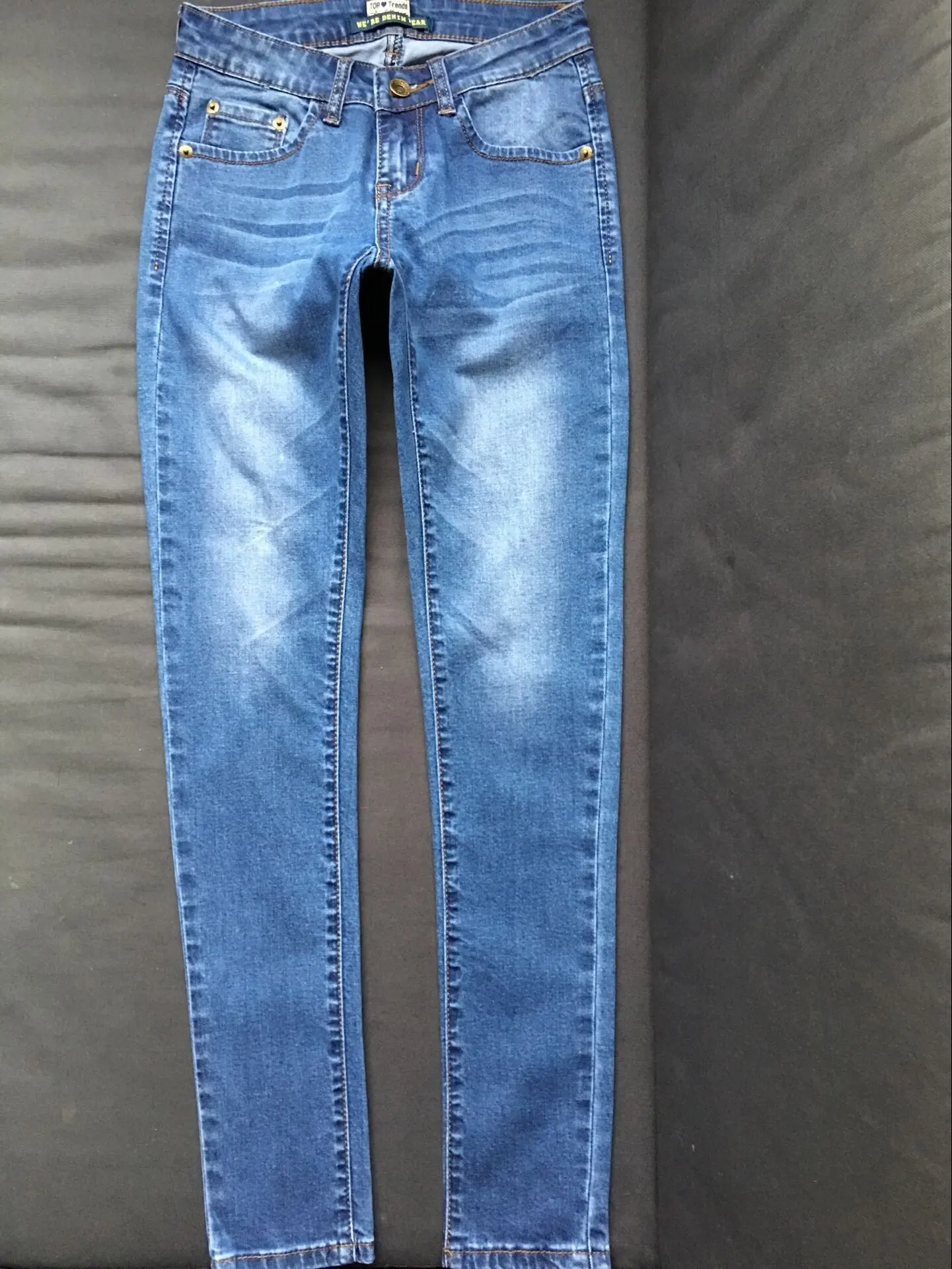 Low Waist Bleached Elasticity Skinny Jeans Fashion Push Up Vintage Pencil Pants Denim Pants Blue Classic Casual Trousers Women madewell jeans