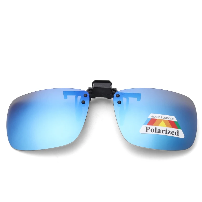 Женские и мужские поляризованные солнцезащитные очки с клипсой для вождения автомобиля, солнцезащитные очки ночного видения, антибликовые очки для рецептурной оптической оправы - Цвет линз: Blue 55x46mm