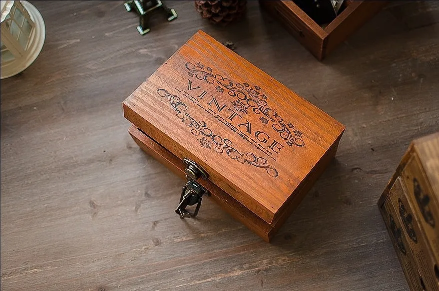 Продуктовый магазин «ZAKKA» деревянный ящик деревянный замок коробка деревянная Коробки для ремесла Аксессуары; Бесплатная доставка