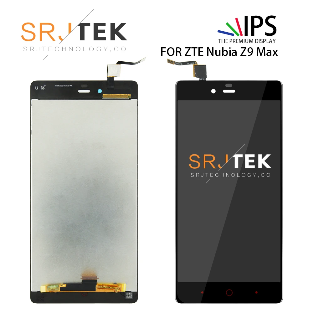 

Srjtek 5.5" For ZTE Nubia Z9 Max LCD Touch Screen Digitizer Assembly Repairparts For Z9 Max NX510J NX512J NX518J Display Frame