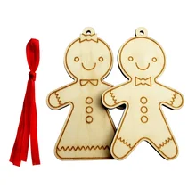 Пара деревянных ремесел деревянное Рождественское украшение полый изысканный кулон бисквит человек Серия домашний Рождественский Декор