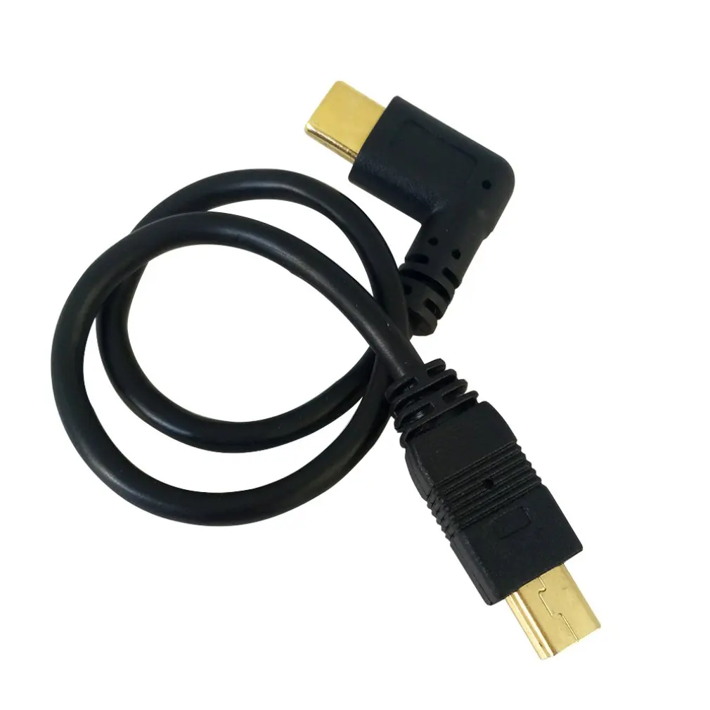 Micro Mini USB кабель 5Pin Мужской к usb-вилке 3,1 type C локоть к Mini Micro USB 2,0 OTG адаптер для передачи данных конвертер зарядный кабель 25 см