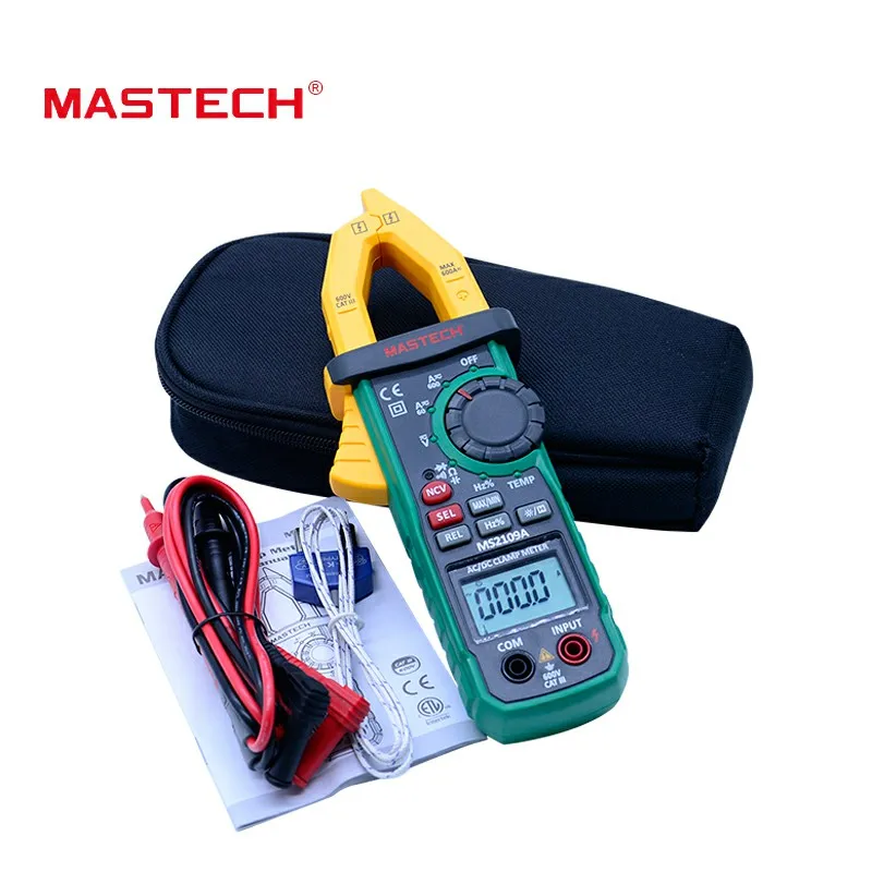 Mastech MS2109A Auto Range Digital AC/DC Clamp Meter Multimeter Volt