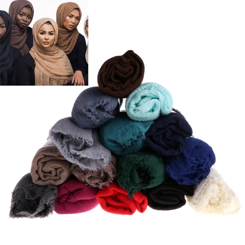 Women Islam Maxi Crinkle Cloud Hijab Scarf Shawl Muslim Long Shawl Stole Wrap Women Islam Maxi Crinkle Cloud Hijab Scarf Shawl Muslim Long Shawl Stole Wrap