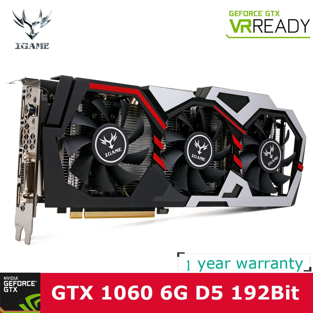 Красочные NVIDIA GeForce GTX iGame 1060 GPU 6 ГБ GDDR5 192bit PCI E X16 ...