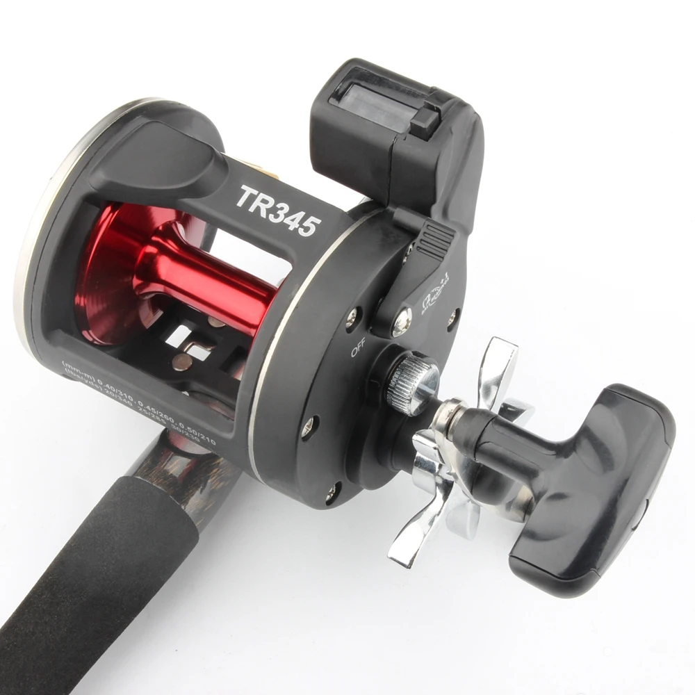Рыболовная катушка Spinpoler TR345 со счетчиком лески для заброса приманки морской