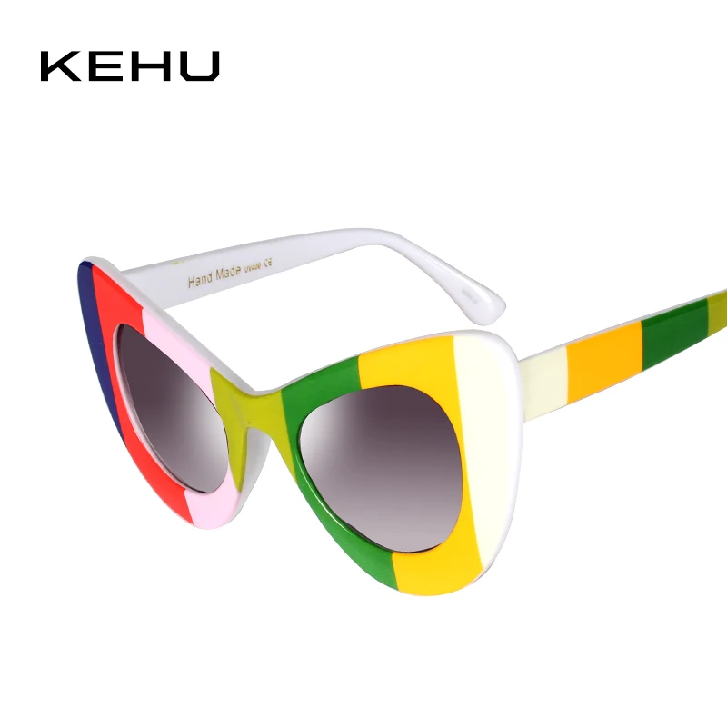 KEHU Новые популярные сексуальные модные женские солнцезащитные очки с кошачьим глазом в стиле ретро Винтажные Солнцезащитные очки K9246