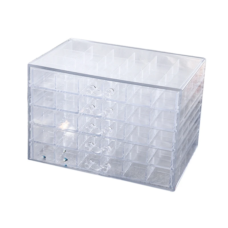 

100 Grids Plastic Empty Nail Art Storage Box Tools Jewelry Rhinestone Beads Nail Polish Container Organizer Pullable Case