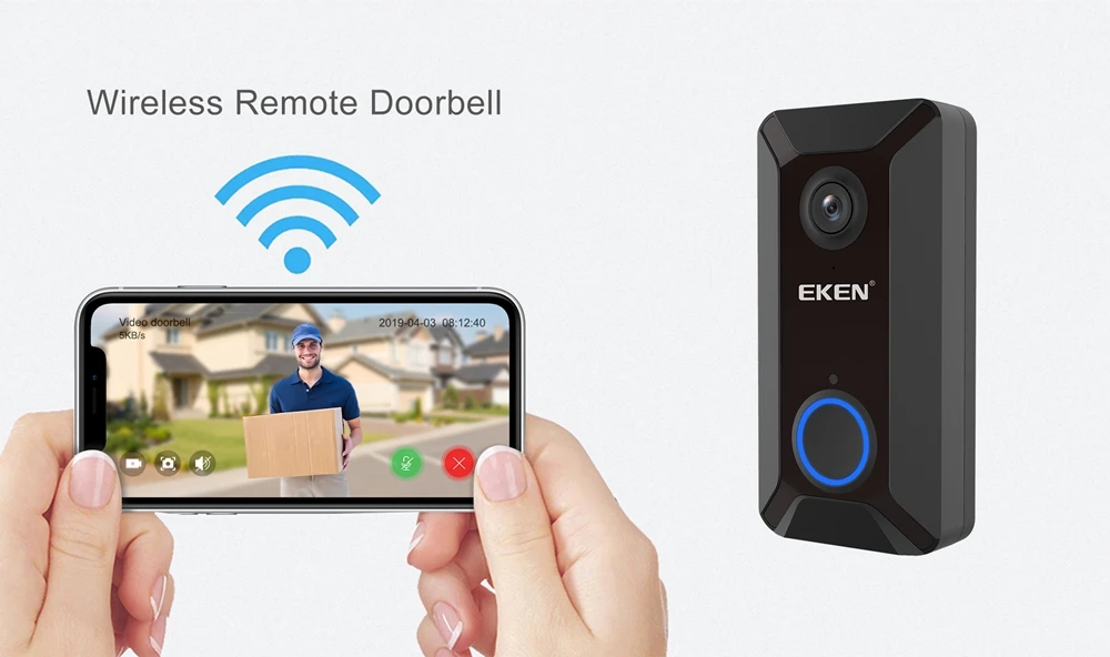 Eken V6 720P умный беспроводной wifi видео дверной звонок камера Облачное хранилище дверной звонок с внутренним звонком визуальный домофон ночное видение