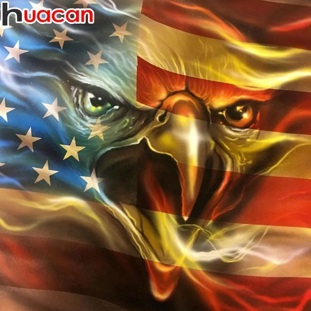 

Huacan Diamond Mosaic Animal Embroidery Diamond Painting Eagle Full Square Drill Picture Of Rhinestones Home Decor Gift
