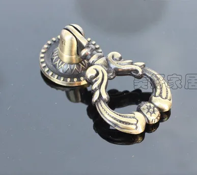  Furniture Handle & Knob Antique copper Zinc alloy classic handle European style single wardrobe door handle furniture drawer 