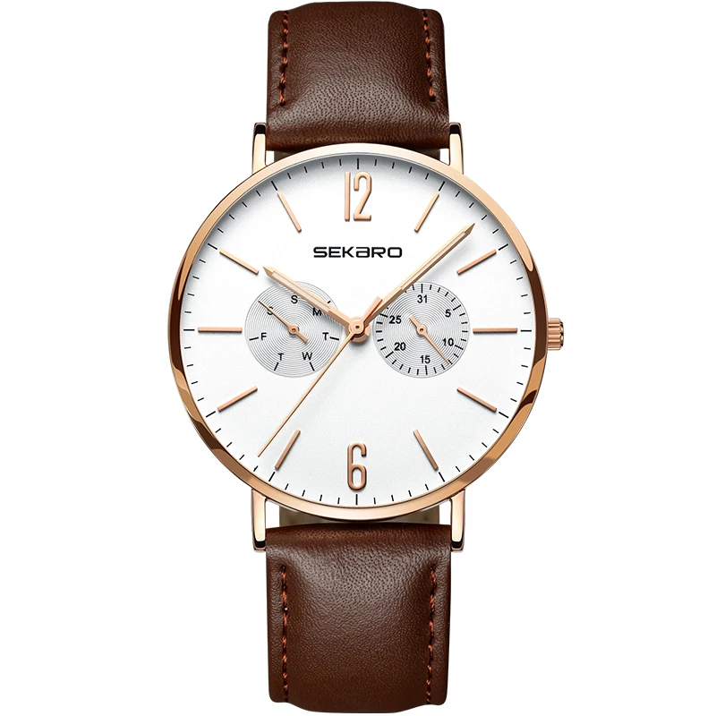 

SEKARO 2806 Switzerland watches men luxury brand Ultra Thin Clock Male Men Wrist Business Calenda Watch Relogio Masculino