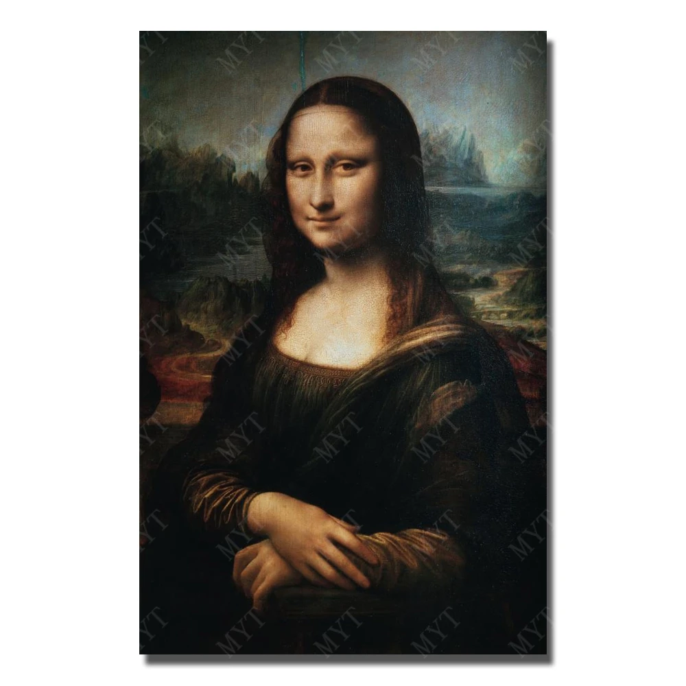 

World famous oil painting Mona Lisa Smile picture with framed canvas wall hanging decorations free shipping