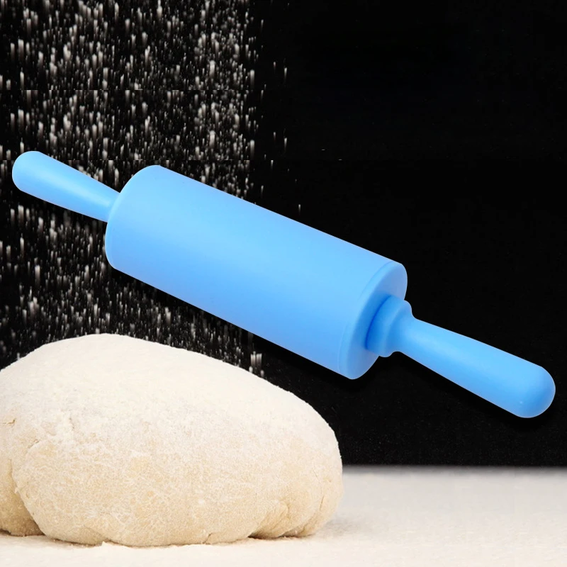 1PCS Small Plastic Handle Nonstick Silicone Rolling Pin Pastry Dough