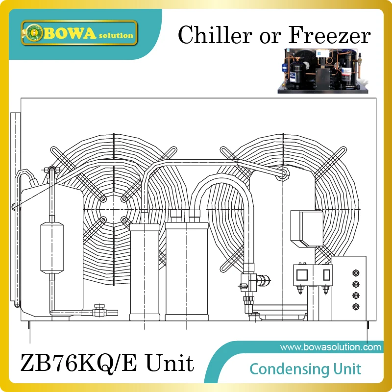 

Copland ZB76KQ/E(10HP) open type Condensing Unit for 60~200m3 cooler or freezer room for Dairy products storage