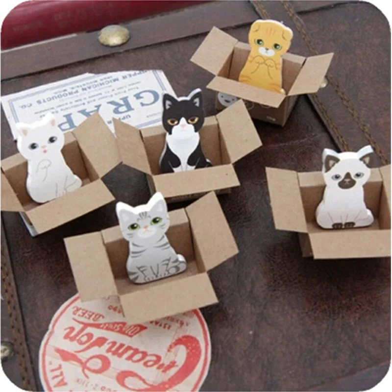 

2 Pcs/Lot Cute cat animal paste memo pad planner sticky note paper sticker kawaii stationery pepalaria office school supplies