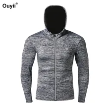 Мужская куртка для бега, спортивный фитнес, с длинными рукавами, с капюшоном, облегающая одежда для верхней части тела, тренажерный зал, футбол, баскетбол, верхняя одежда для бега, куртки, одежда