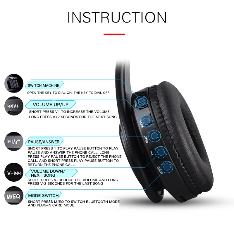 FDBRO HiFi стереонаушники беспроводные наушники Bluetooth Складная спортивная