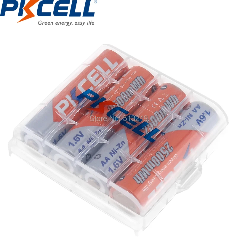 

8Pcs Ni-Zn 1.6V AA 2500 mWh High Performance Rechargeable aa batteries and 1Pc Battery Box Case