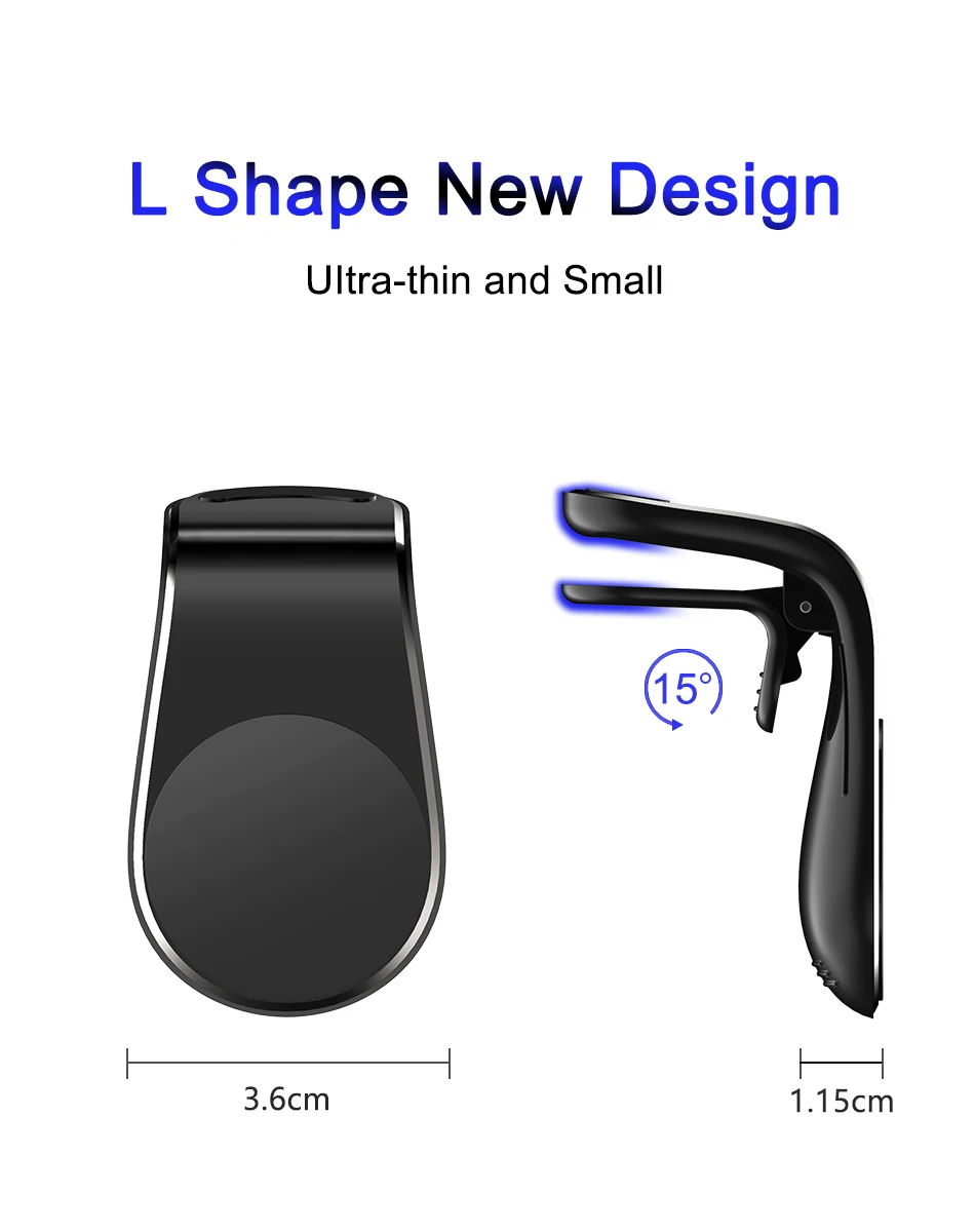 Крепление на вентиляционное отверстие l-образный магнитный автомобильный держатель подставка для мобильного телефона Автомобильный gps магнитный держатель для iPhone X samsung без функции зарядки