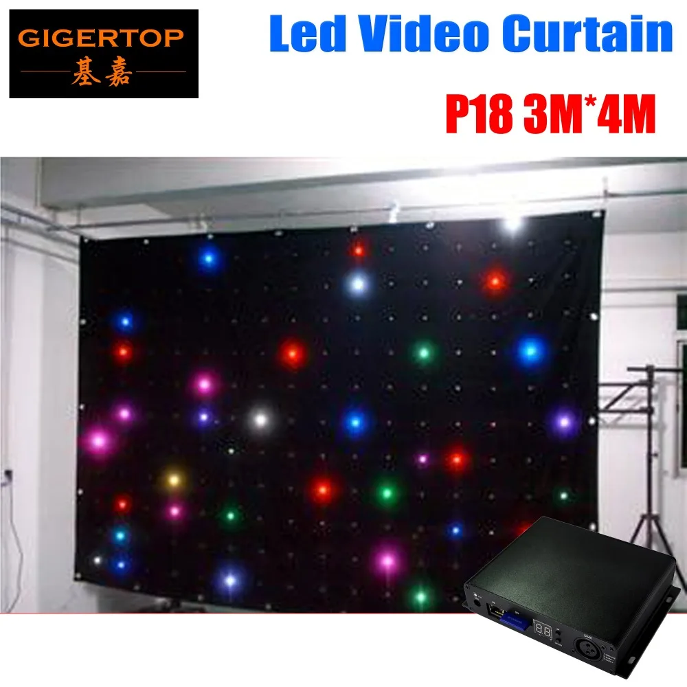 Fire Proof P18 3M 4M LED Video Curtain With Off Line Controller For DJ font b